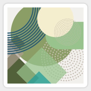 Modern Geometric Pattern Sage Teal Retro Style Sticker